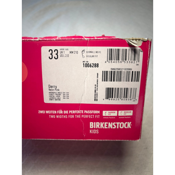 NWOB Birkenstock "Derry" Rain Boots Kids Size 2 in Neon Pink - Picture 8 of 14